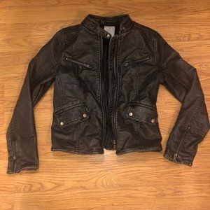 Free People Vegan Leather Jacket Sz Small